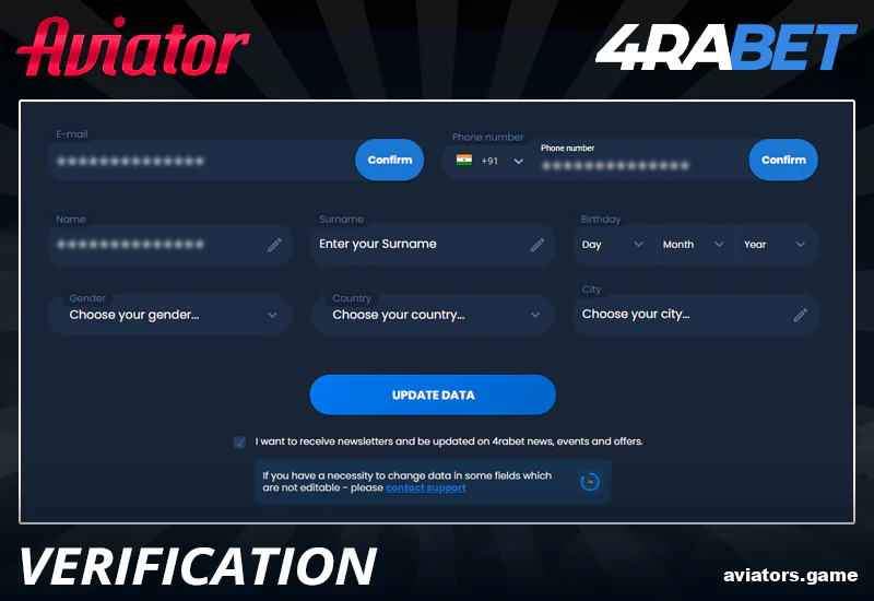 Completing the Verification Process for 4rabet Aviator India