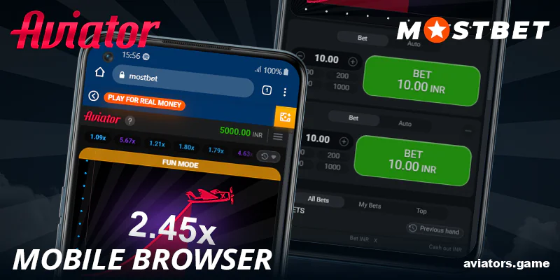 The browser-based experience of Mostbet Aviator for users in India