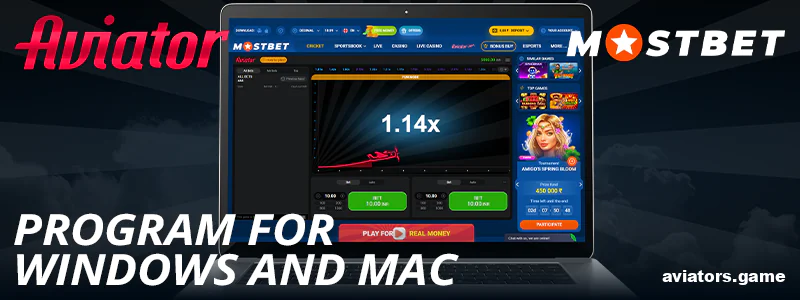 The desktop gaming experience for Mostbet Aviator in India