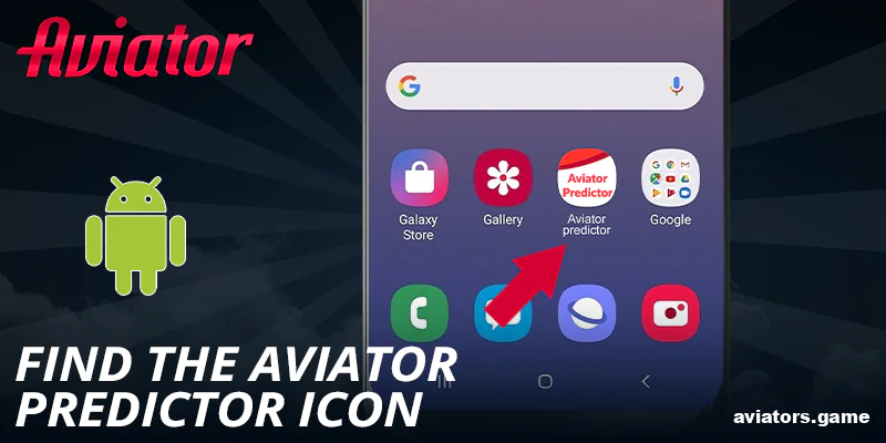 Locate the Aviator predictor icon on your home screen