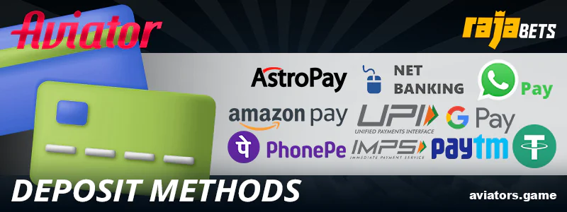 Available Deposit Methods for Rajabets Aviator in India
