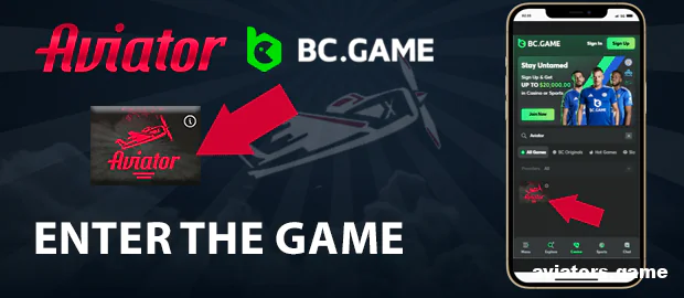 Launch the Aviator game from the results page.