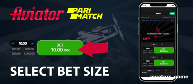 Pick the amount you want to wager for your Aviator round.