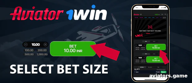 Adjust your bet amount within the Aviator game interface