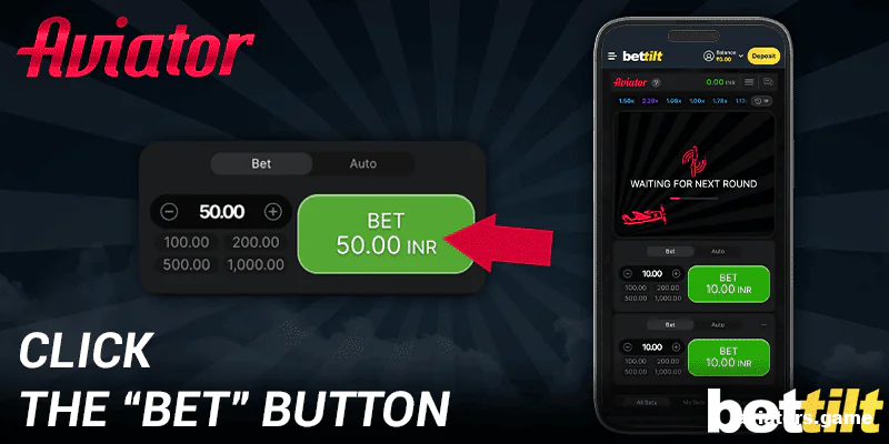 Finalize and confirm your wager within the Bettilt mobile app.