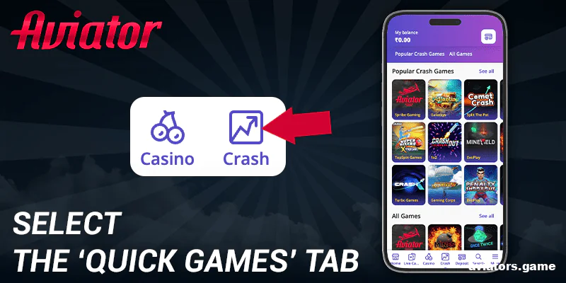 Navigate to the “Quick Games” section in the Casino Days app
