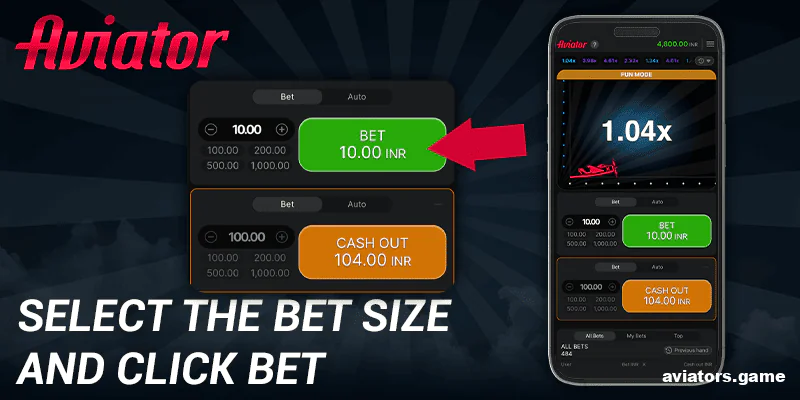 Place your wager in the Aviator game within the Casino Days app
