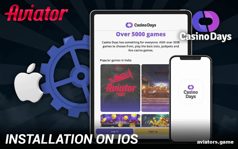 Installation instructions for the Casino Days Aviator app on iPhones and iPads