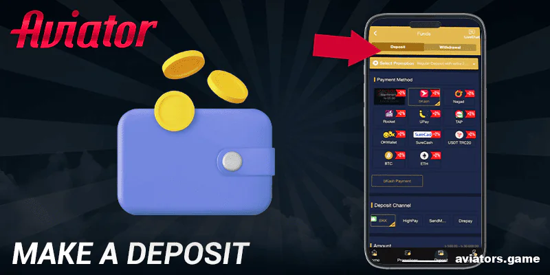 Add funds to your balance using the app's deposit section.