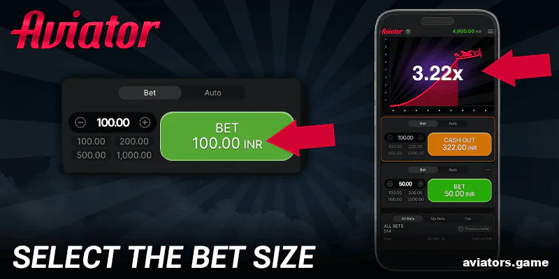 Pick your stake and place your bet in the Mega Casino World Aviator app.