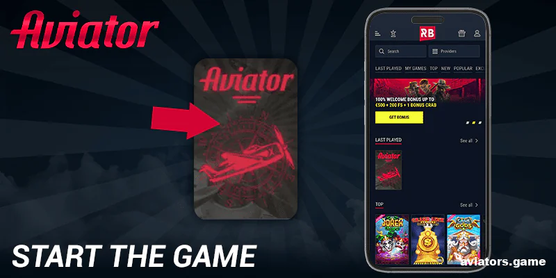 Search for Aviator in the app's game library and open it up.