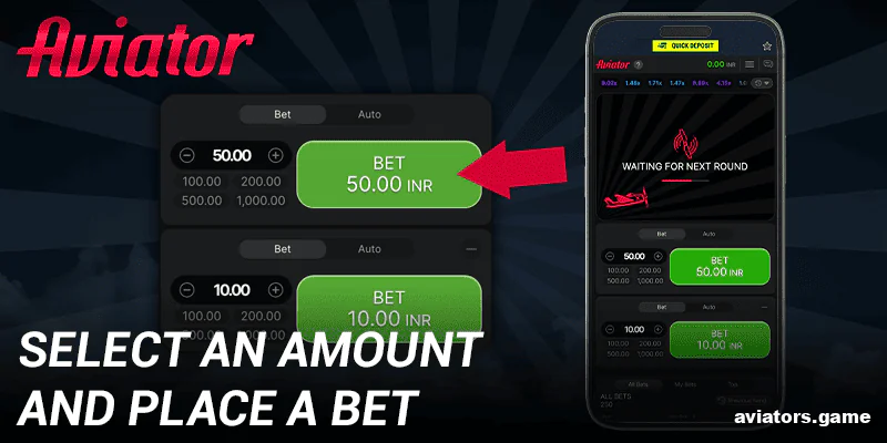 Specify your wager amount and lock it in to start playing Aviator on the Rabona app.