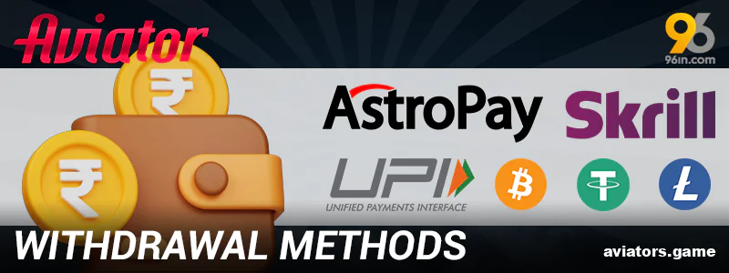 Withdrawal Options for 96in Aviator Indian Users