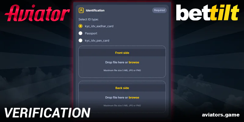 Account Verification for Bettilt Aviator India