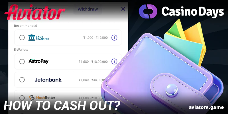 Withdrawal Process for Indian Players at Casino Days Aviator